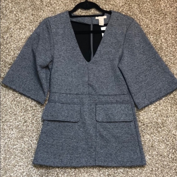 H&M tunic gray top with pockets nwt 2 - Picture 1 of 5